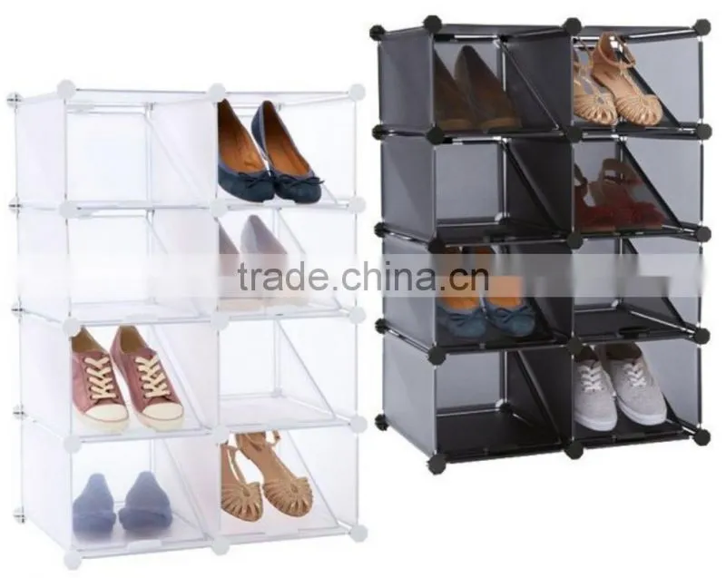 High Quality Black and White Storage Plastic Multi Tier Shoe Box