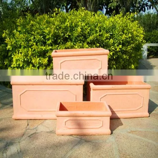 Patio Planter Deep Square Planter Box Plants Large Resin Planter Pot Container QL-66410