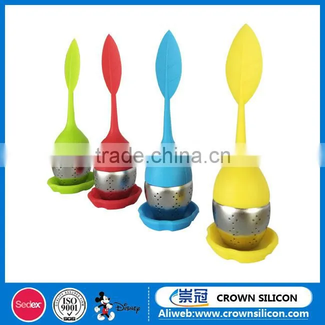 FDA Promotion Custom Colored Stainless Steel Silicone Tea Infuser
