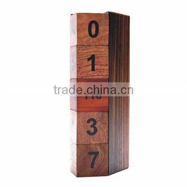 2017 Fashion Hot Sales Manually Wood Cube Calendar, Creative Calendar DIY Perpetual Calendar