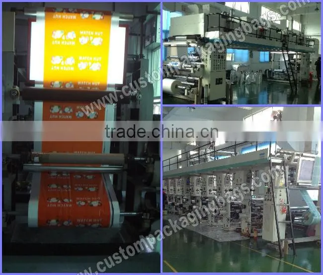 Custom self standing plastic food packaging bags