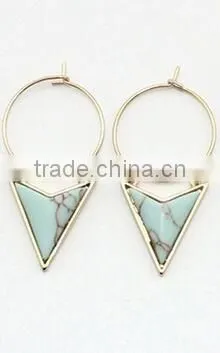 Gold Silver Point Crystal Earrings , Stone Point Studs , Gemstone earrings