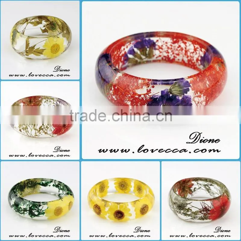 Clear resin rings for girls ,pressed real dried flowers resin ring
