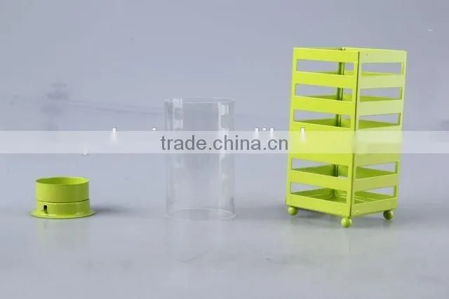 Home Decoration Candlestick/hollow out Design Iron+Glass Candle Holder