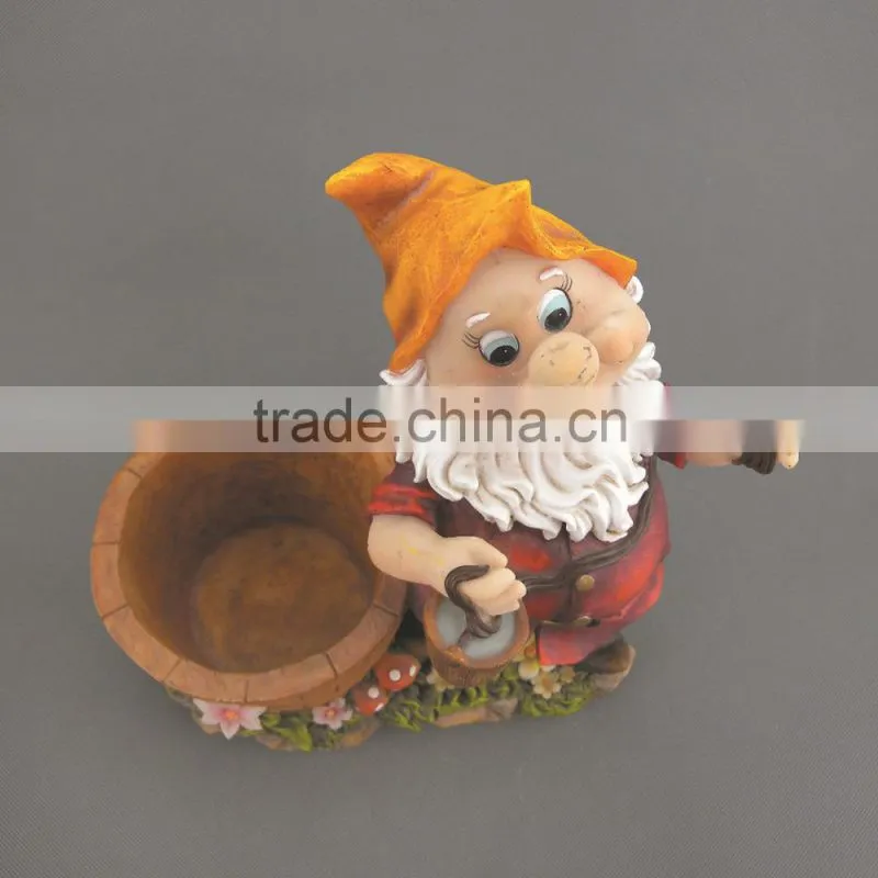 Polyresin cute decorative 7 dwarfs garden gnomes,resin dwarf is watering flowers