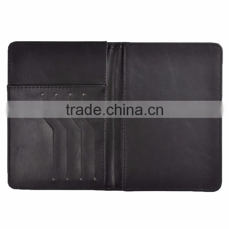 2017 personalized custom slim mens RFID Travel Leather passport wallet