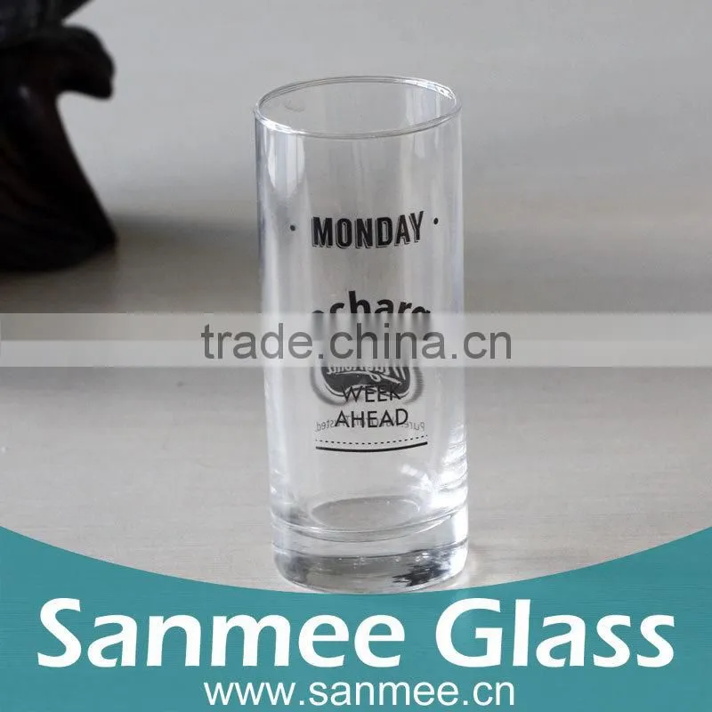 Custom Printing Pattern Tall Straight Drinking Glass Tea Cup Wholesale