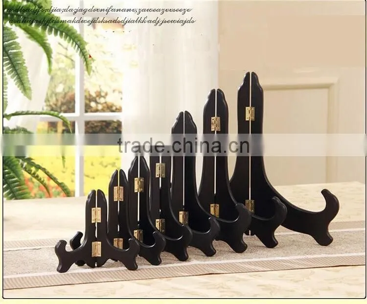 Black wooden Plate Display Easel Holder Brace Stand
