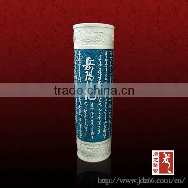 Hot selling decorative large ceramic vase with engraved design