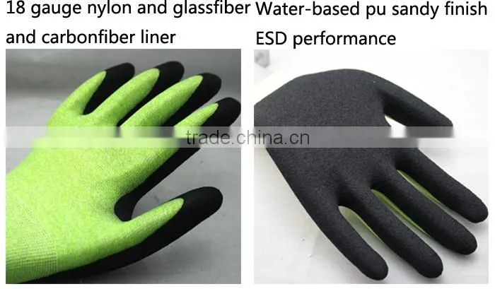 NMSAFETY 18g water-based pu coated cut proof pu gloves