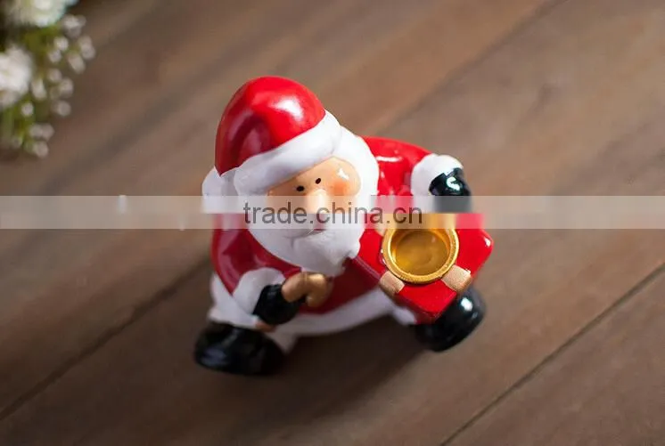lovely ceramic Santa Claus candle holder