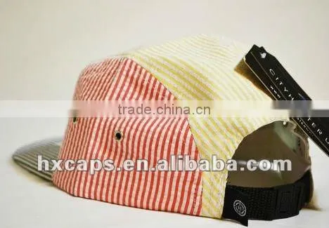 wholesale custom flat brim 5 panel flat caps plaid cap