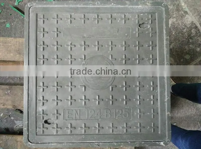 square fiber manhole cover with frame