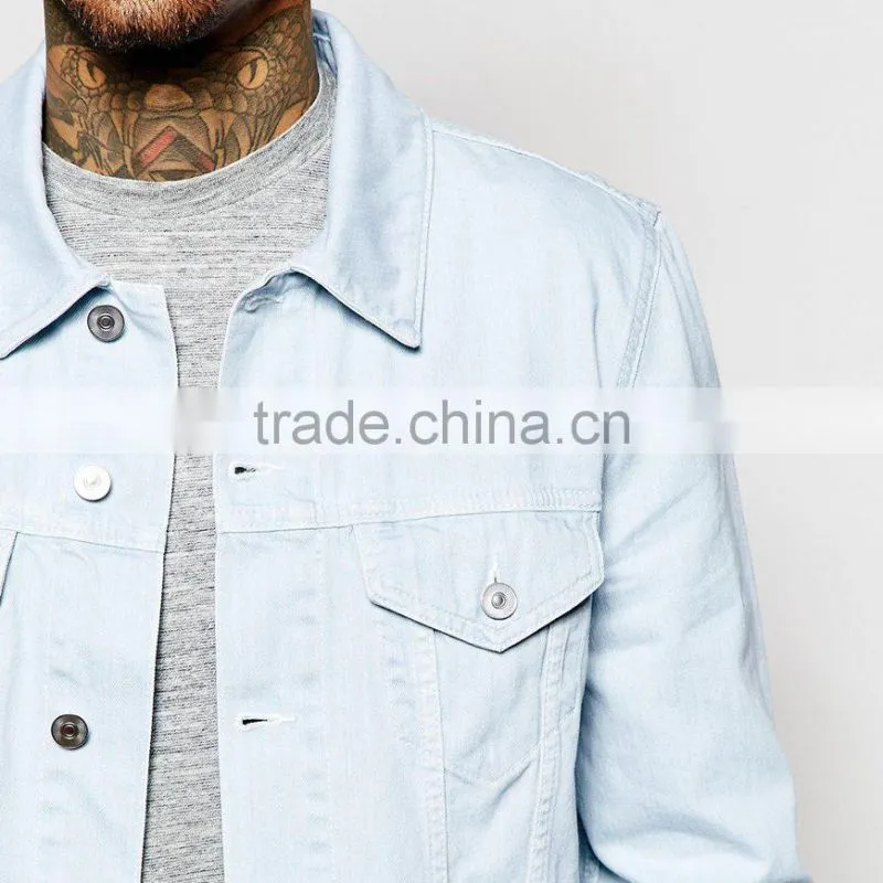 light bule plain denim classic mens jacket wholesale cheap price