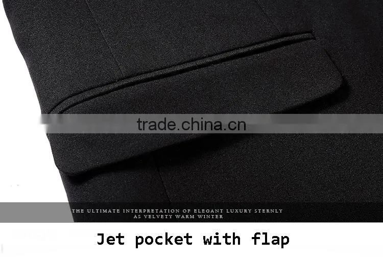 Wholesale Suit Polyester Fabric Black 1-Button Suits For Men