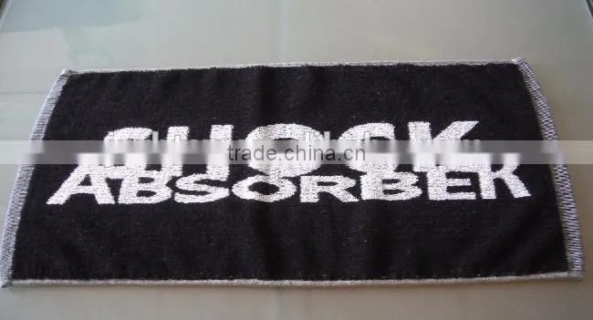 Custom design full size jacquard logo terry bar towel