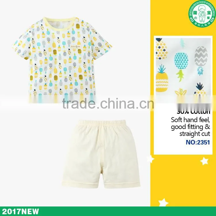 Wholesale 2017 new design summer clothing set baby girl wear with soft touch