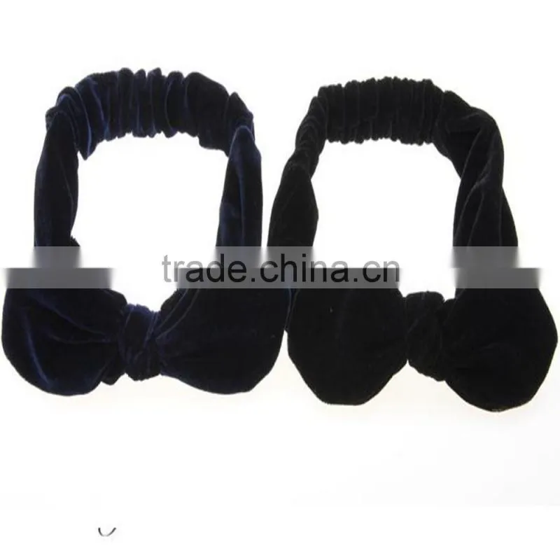 Cute Velvet Headbands Knot Ear Bow Turban