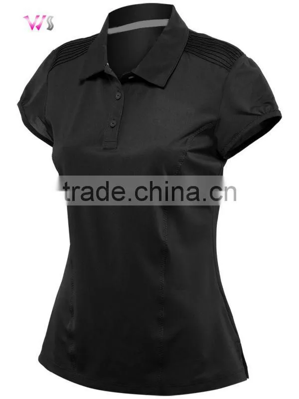 Hot Sale Custom Sports Wear Slim Fit Bulk Black Polo Shirts For Women