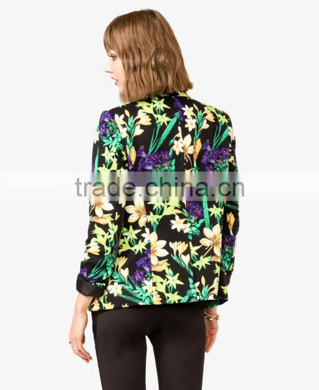 Tropical Flower Knit Blazer