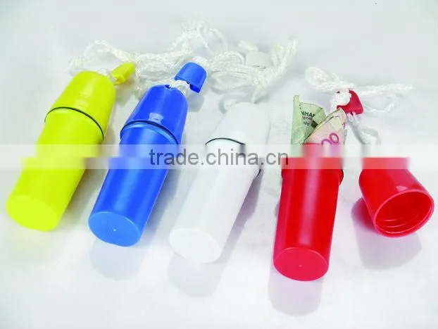 PS waterproof box with rope/Money containter
