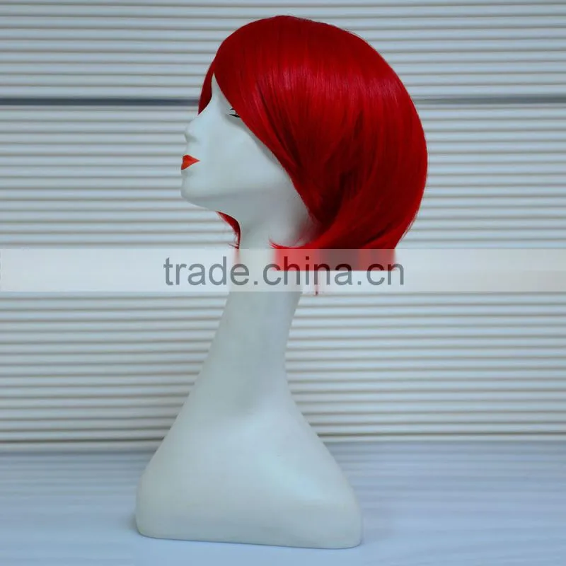 High Quality 2016 New Fashion Pink Wavy Short Bob Wig For Female Model