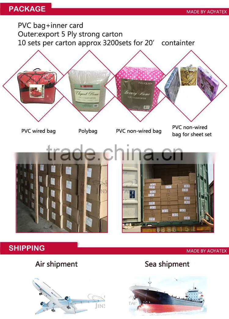 Wholesale comforter sets bedding,transparent plastic bags for quilts,microfiber bedding set