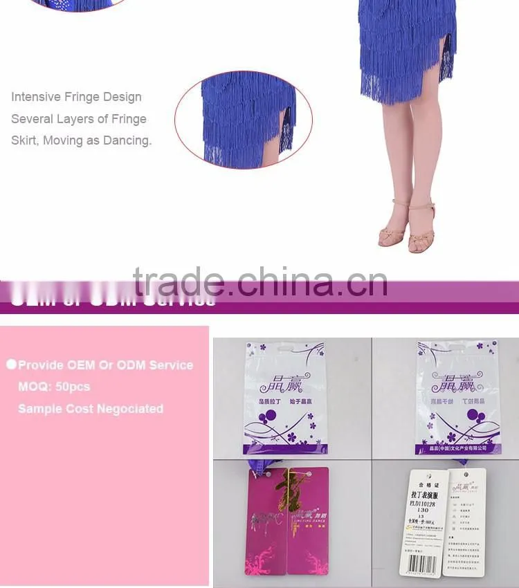 Professional Girls Kids Latin Dance Wear Children Fringed Latin Salsa Performance Dresses