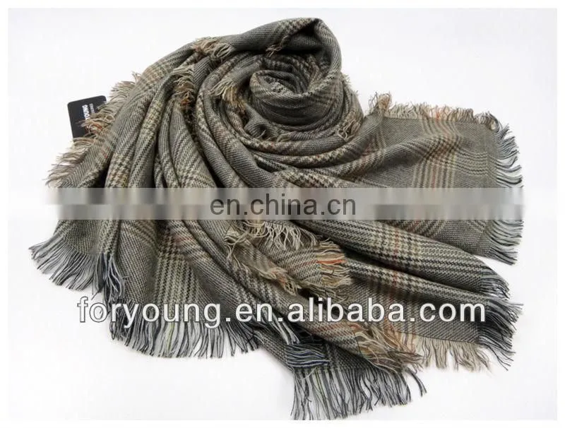 plaid acrylic winter woven shawls