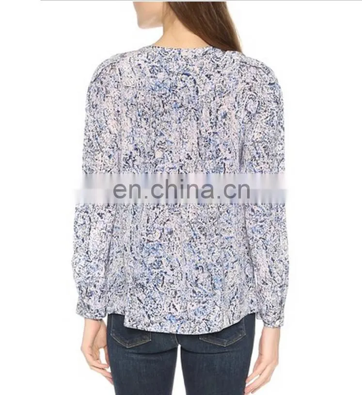 2016 New design floral print woman shirt