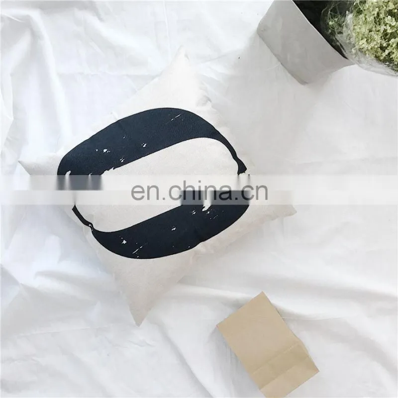 Popular Promotional Number Design Cotton Linen Cushion cover
