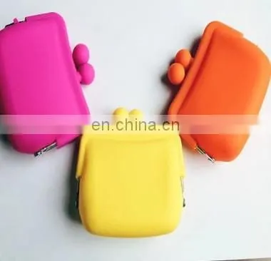 Custom szie logo printed silicone rubber coin purse/jelly coin purse