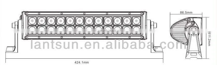 super bright led lighting bar for trucks 14" light bar with deutsh connector 72w spot flood combo beam