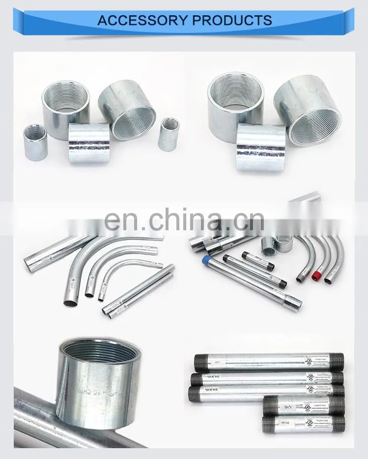 Electrical metal conduit hot dip galvanized steel pipe tubing using ERW technology with ANSI standard UL6 listed