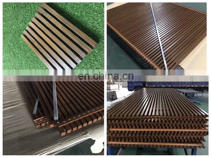 New Design Square Tube Wooden Profile Aluminum Main Gate For Decoration