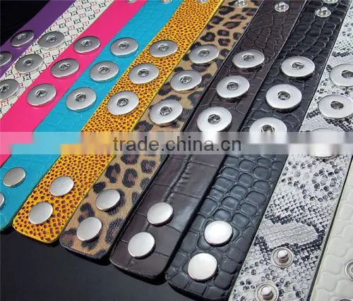 Lovely Jewelry handmade genuine leather snap bracelet for men SKZ000801 (custom logo)