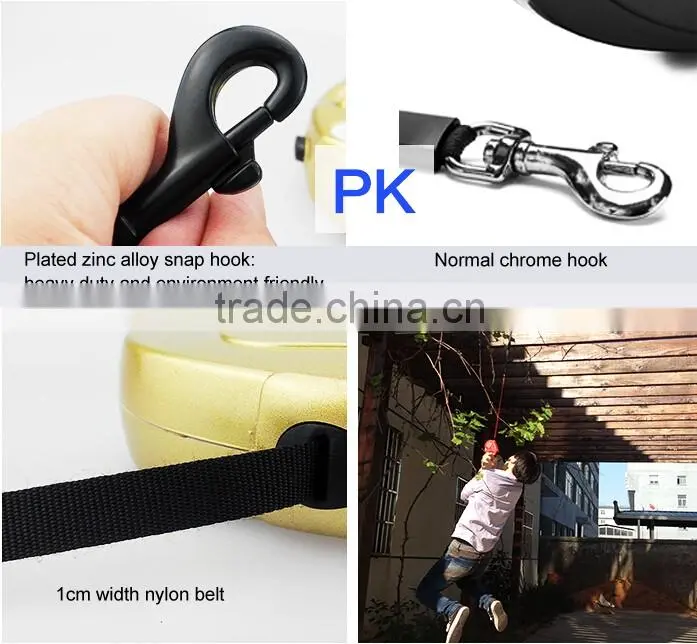 (1021) 2016 promotional nylon rope dog walking automatic retractable dog leash
