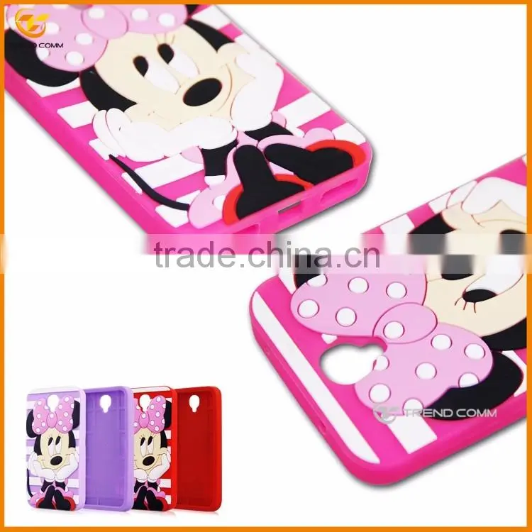 china supplier cute cartoon silicon soft cover case for alcatel OT6037