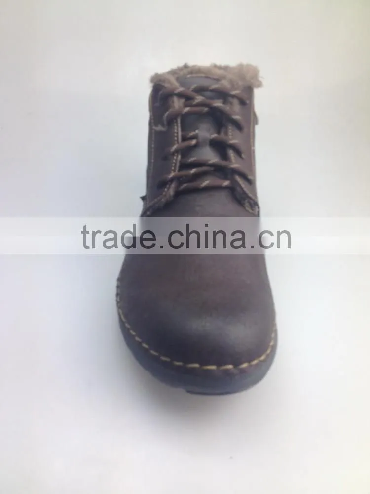 2016 High quality leather boot men warm fur lining light outsole hotsell styles