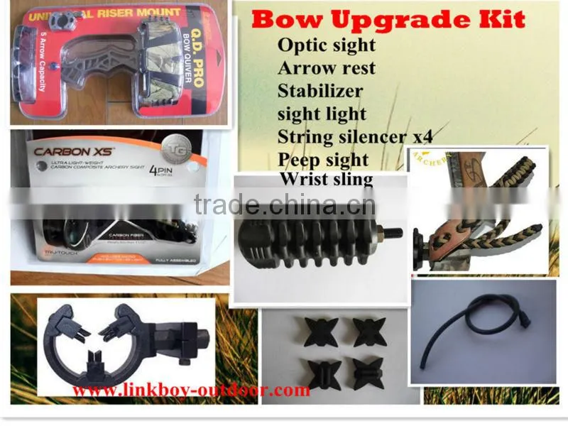 Linkboy archery compound bow upgrade kit ,archery combo, sight,stabilizer,arrow rest,peep,quiver7 in 1 archery hunting