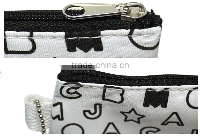 Big soft letter printing Korean style canvas cosmetic bag for lady