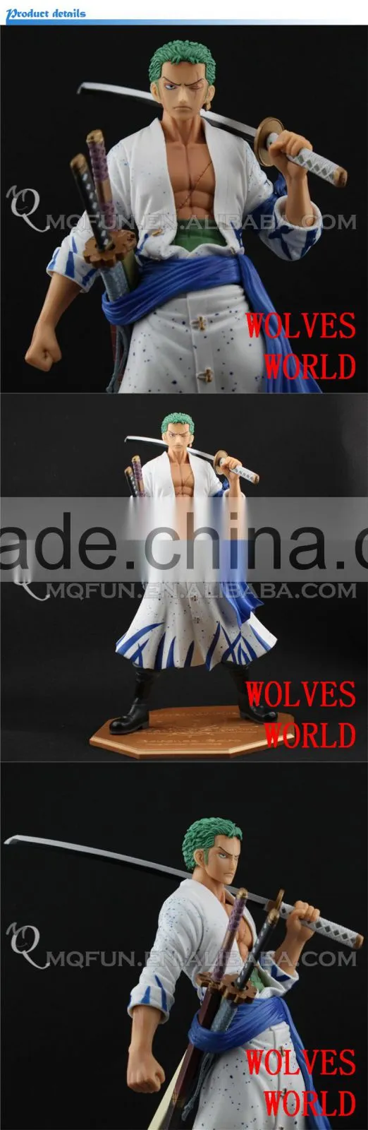 MINI QUTE 23 cm japanese anime Pirates one piece action figure zoro Solon in white clothes brinquedos boys in box NO.MQ 070