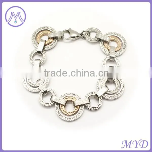 Stainless Steel Factory Woman Jewelry round circle Links Bracelet