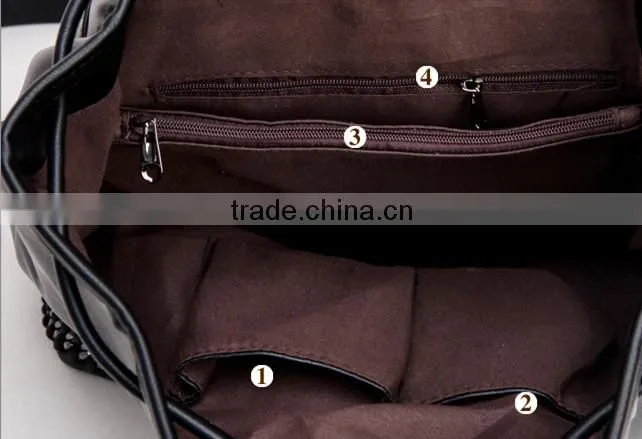 New Design female bag pu backpack fashion lady backpack 2016 summer fashion backpack