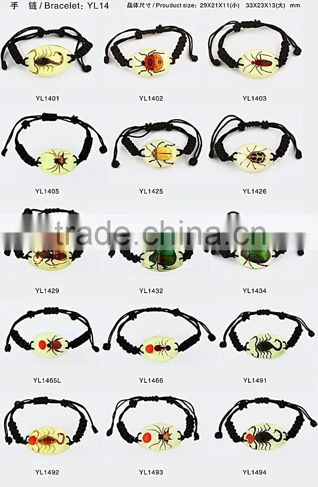 Latest hippie bracelet beads as promotion gifts with real insect