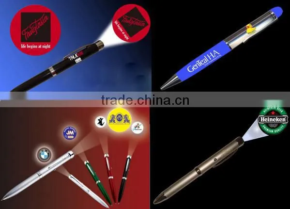 ColorfuL Light projector Pen Wih Logo Led Pen lamp to promotion and advertising