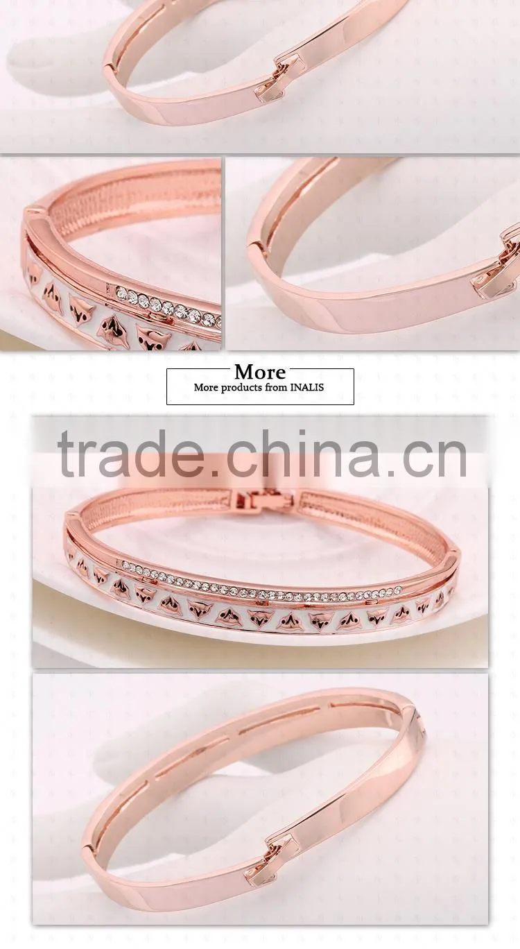 Unique SGS Verified 18K Gold Plating Fox Heads Design Palestine Bangle