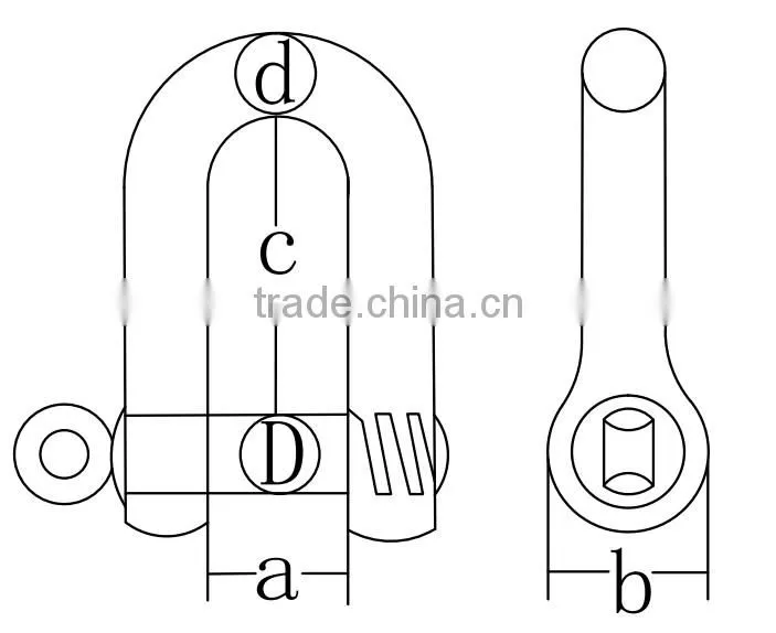 Hot Galvanized JIS Type D Shackle