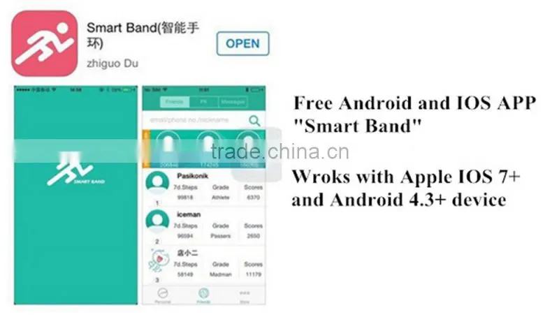 Bluetooth Waterproof bracelet pedometer, Touch Key Vibrating wristband, Smart Wristband With OLED Screen