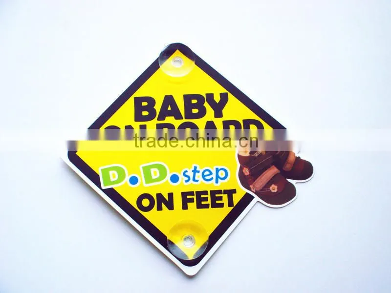 plastic PP PVC safety warning car sign sticker